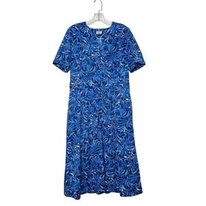 VTG Shelton Stroller 60s Blue Midi Day Dress Rockabilly Pin Up Women's Size 18.5